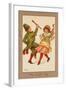 Two Children, in Traditional Irish Costume, Dance a Lively Jig-null-Framed Art Print