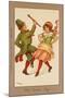 Two Children, in Traditional Irish Costume, Dance a Lively Jig-null-Mounted Art Print