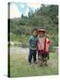 Two Children Near Machu Picchu, Peru, South America-Oliviero Olivieri-Stretched Canvas
