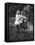 Two Children on a Tricycle, 1911-1912-CW Perry-Framed Stretched Canvas