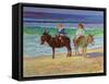 Two Children on Donkeys-Robert Tyndall-Framed Stretched Canvas