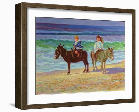 Two Children on Donkeys-Robert Tyndall-Framed Giclee Print