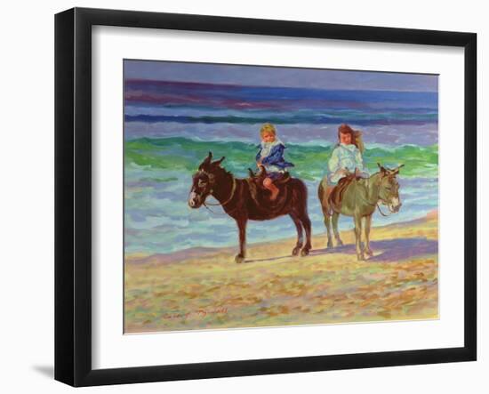 Two Children on Donkeys-Robert Tyndall-Framed Giclee Print