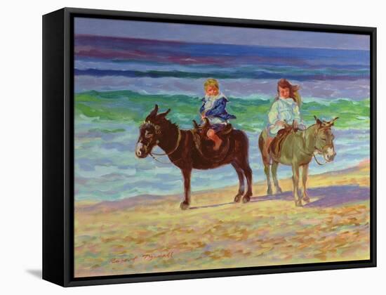 Two Children on Donkeys-Robert Tyndall-Framed Stretched Canvas