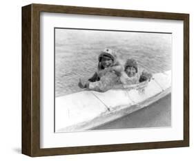 Two Children on the Water-Edward S^ Curtis-Framed Giclee Print