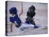 Two Children Playing Baseball-null-Stretched Canvas