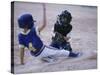 Two Children Playing Baseball-null-Stretched Canvas