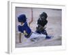 Two Children Playing Baseball-null-Framed Photographic Print