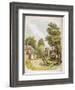 Two Children Ride Through the Countryside on Their Rocking Horse-Helen S. Tatham-Framed Art Print