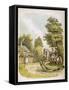 Two Children Ride Through the Countryside on Their Rocking Horse-Helen S. Tatham-Framed Stretched Canvas