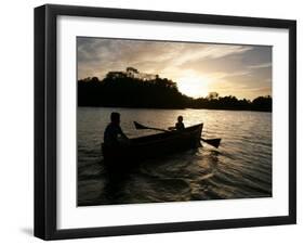 Two Children Sail in the Cocibolca Lake, Managua, Nicaragua-Esteban Felix-Framed Photographic Print