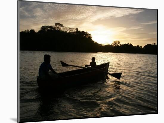 Two Children Sail in the Cocibolca Lake, Managua, Nicaragua-Esteban Felix-Mounted Photographic Print