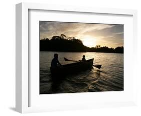 Two Children Sail in the Cocibolca Lake, Managua, Nicaragua-Esteban Felix-Framed Photographic Print