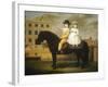 Two Children Seated on a Black Pony-Nathan Theodore Fielding-Framed Giclee Print