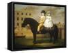 Two Children Seated on a Black Pony-Nathan Theodore Fielding-Framed Stretched Canvas