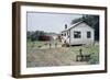 Two Children Stand in a Yard under a Laundry Line, Edisto Island, South Carolina, 1956-Walter Sanders-Framed Photographic Print