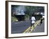 Two Children Take Advantage of a Blockade-null-Framed Photographic Print