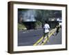 Two Children Take Advantage of a Blockade-null-Framed Photographic Print