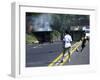 Two Children Take Advantage of a Blockade-null-Framed Photographic Print