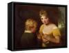 Two Children with a Basket of Flowers-William Tate-Framed Stretched Canvas
