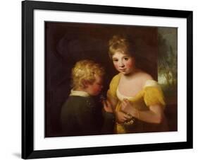 Two Children with a Basket of Flowers-William Tate-Framed Giclee Print