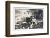 Two Children with a Dog in a Garden, France-null-Framed Photographic Print