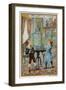 Two Children Wondering Where their Pet Caged Bird Has Escaped To-null-Framed Giclee Print