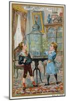 Two Children Wondering Where their Pet Caged Bird Has Escaped To-null-Mounted Giclee Print