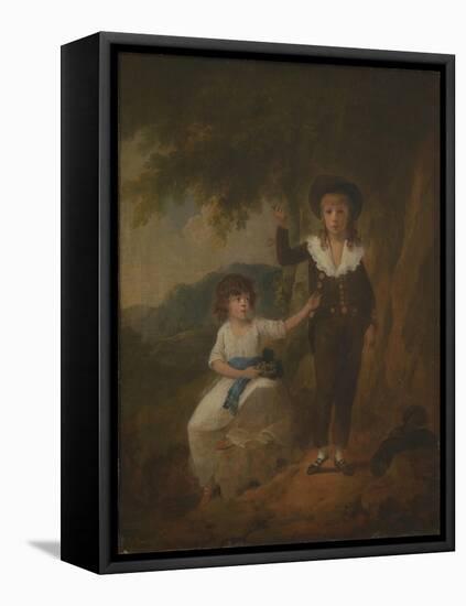 Two Children-Julius Caesar Ibbetson-Framed Stretched Canvas