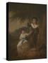 Two Children-Julius Caesar Ibbetson-Stretched Canvas