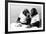 Two Chimpanzees celebrating Easter-Staff-Framed Photographic Print