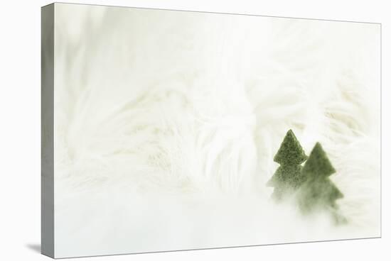 Two Christmas Trees in Stylised Winter Landscape - Softy and Softly-Petra Daisenberger-Stretched Canvas