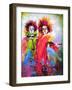 Two Clowns With A Violin And A Pipe-balaikin2009-Framed Art Print
