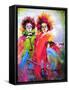 Two Clowns With A Violin And A Pipe-balaikin2009-Framed Stretched Canvas