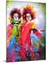 Two Clowns With A Violin And A Pipe-balaikin2009-Mounted Art Print