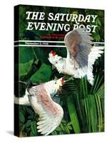 "Two Cockatoos," Saturday Evening Post Cover, September 3, 1938-Julius Moessel-Stretched Canvas