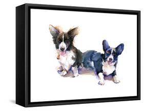 Two Corgis, 2015-John Keeling-Framed Stretched Canvas