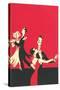 Two Couples Ballroom Dancing-null-Stretched Canvas