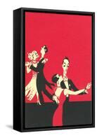 Two Couples Ballroom Dancing-null-Framed Stretched Canvas