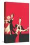 Two Couples Ballroom Dancing-null-Stretched Canvas