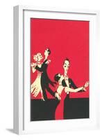 Two Couples Ballroom Dancing-null-Framed Art Print