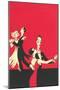 Two Couples Ballroom Dancing-null-Mounted Art Print