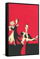 Two Couples Ballroom Dancing-null-Framed Stretched Canvas