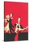 Two Couples Ballroom Dancing-null-Stretched Canvas