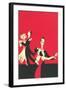 Two Couples Ballroom Dancing-null-Framed Art Print