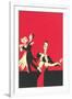 Two Couples Ballroom Dancing-null-Framed Art Print