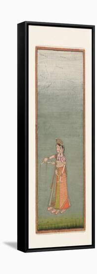 Two Court Ladies with Fireworks, c.1725-Indian School-Framed Stretched Canvas