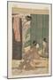 Two Courtesans and a Young Man under a Mosquito Net (Colour Woodblock Print)-Kitagawa Utamaro-Mounted Giclee Print