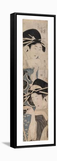 Two Courtesans, One with a Sake Cup, C.1795-1804-Kitagawa Kikumaro-Framed Stretched Canvas