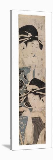Two Courtesans, One with a Sake Cup, C.1795-1804-Kitagawa Kikumaro-Stretched Canvas